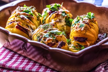 Potato.Roasts potatoes. Home cooking roasts potatoes.