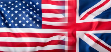 ABD ve İngiltere'de karma bayrakları. Union Jack bayrak