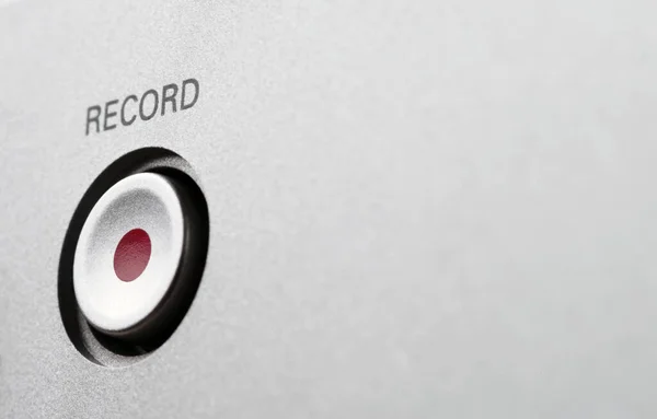 赤い点のあるボタンの上のコントロールパネルの碑文の記録 — ストック写真