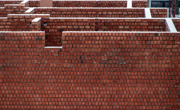 Murs Briques Rouges Hiver Texture Mur Briques — Photo