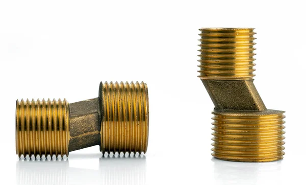 Two Eccentric Connector Male Male Brass Eccentric Mixer Adapter Faucet — Stockfoto