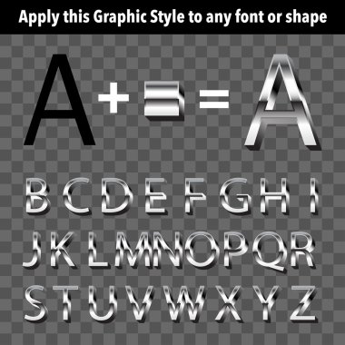 Metin ve şekiller için metal grafik stili