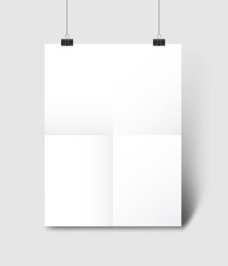 Beyaz kağıt Mockup saçtan