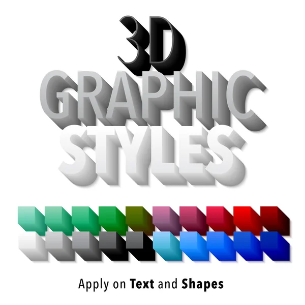 3D-s grafikus színes stílus — Stock Vector