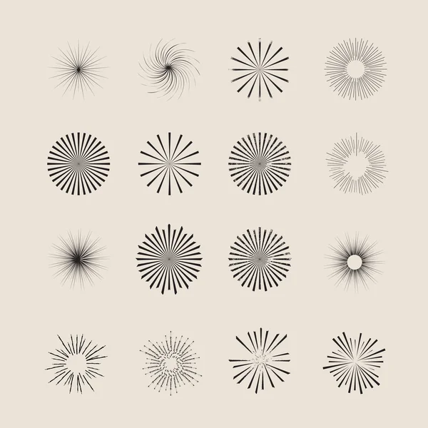 Set of Retro Sun bursts — Stock Vector