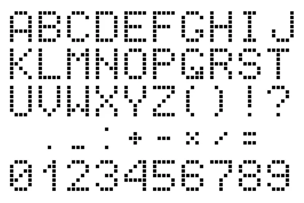 Zwarte pixel alfabet — Stockvector