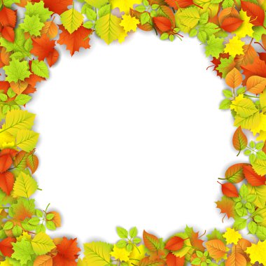 yapraklı sonbahar çerçevesi