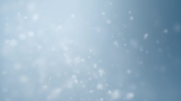 Kar Taneleri Parçacıkları Ile Temiz Asgari Noel Döngü Döngüsü Grafikleri — Stok video