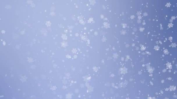 Clean Minimal Christmas Background Loop Motion Graphics Snowflakes Particles — Stock Video