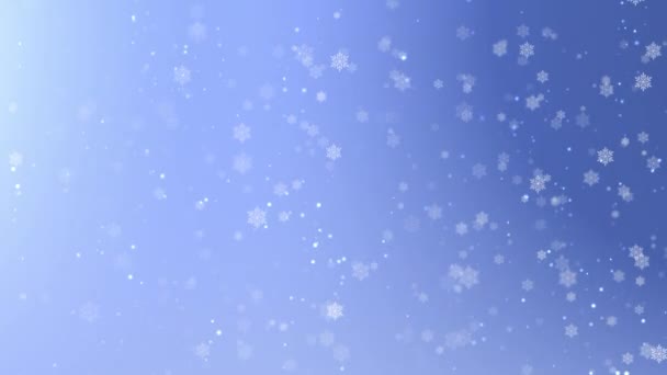 Чистый Минимальный Рождественский Фон Графика Движения Петли Снежинками Частицами — стоковое видео