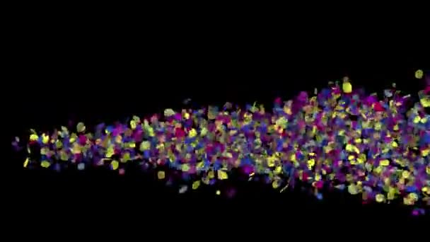 Doğum Günü Konfeti Patlama Animasyon Grafikleri Alfa Şeffaflık Kanalı Ile — Stok video