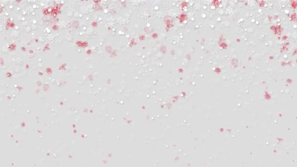 Flacher Stil Weihnachten Schneeflocke Hintergrund Loop Animation — Stockvideo