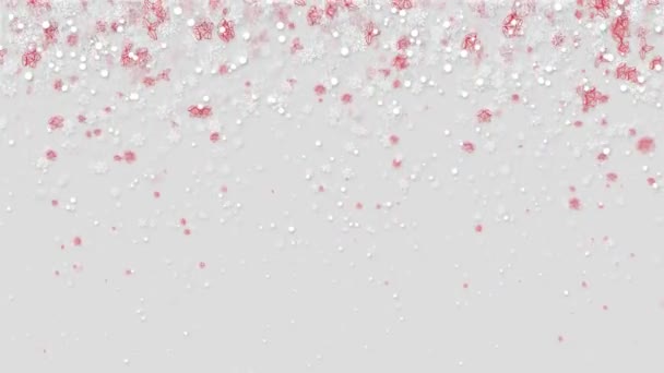 Flacher Stil Weihnachten Schneeflocke Hintergrund Loop Animation — Stockvideo