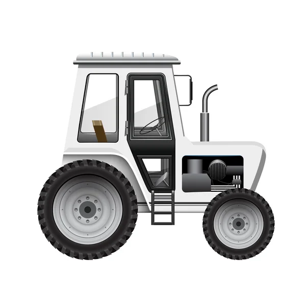 Weißer Traktor — Stockvektor