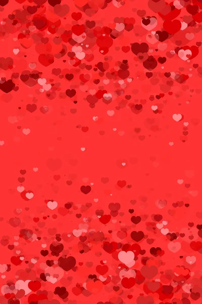 Elegant röd bakgrund med hjärtan — Stock vektor