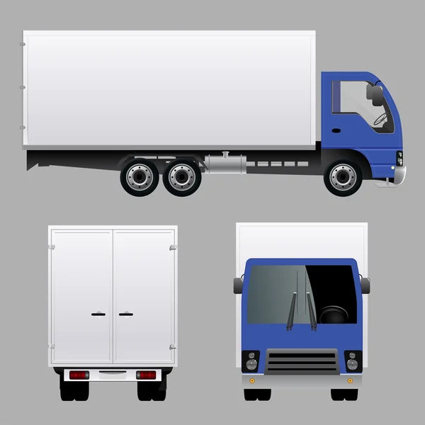 Синій фургон для доставки вантажів — стоковий вектор