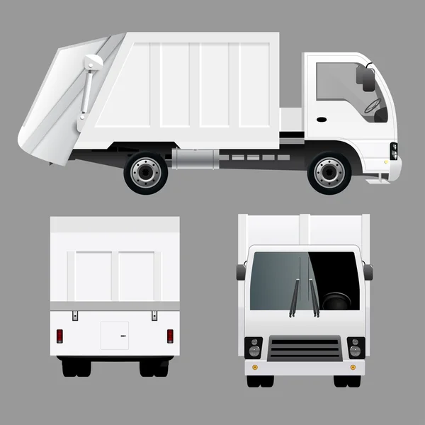 Witte vuilniswagen — Stockvector