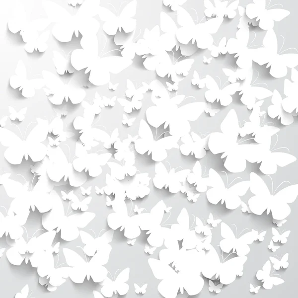 Weiße Papierschmetterlinge — Stockvektor
