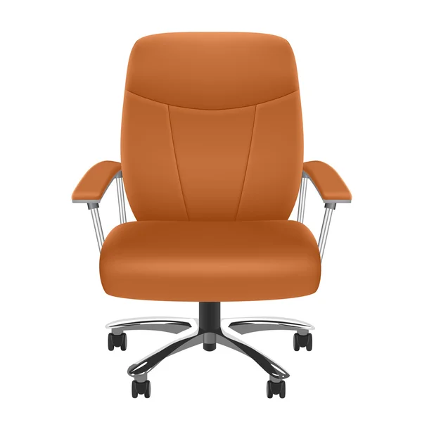 Cadeira de escritório de couro marrom — Vetor de Stock