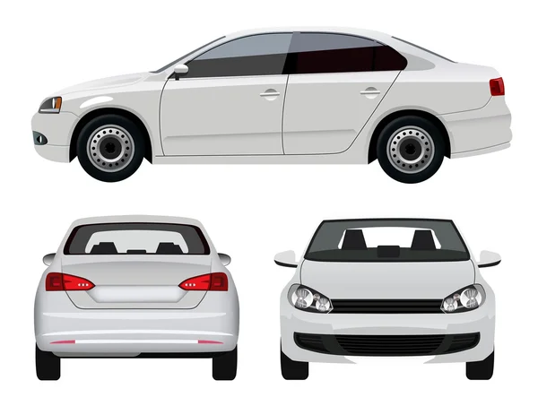 Coche sedán blanco — Vector de stock