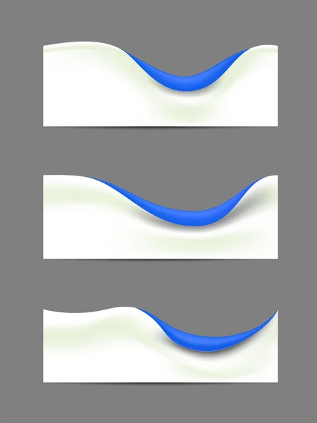 Banners Abstrak dengan Gelombang Biru - Stok Vektor