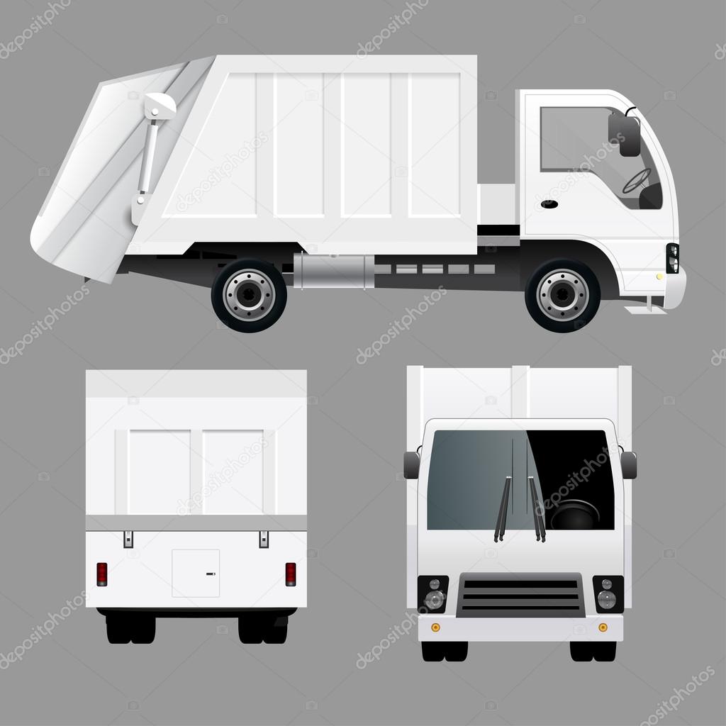 White garbage Truck