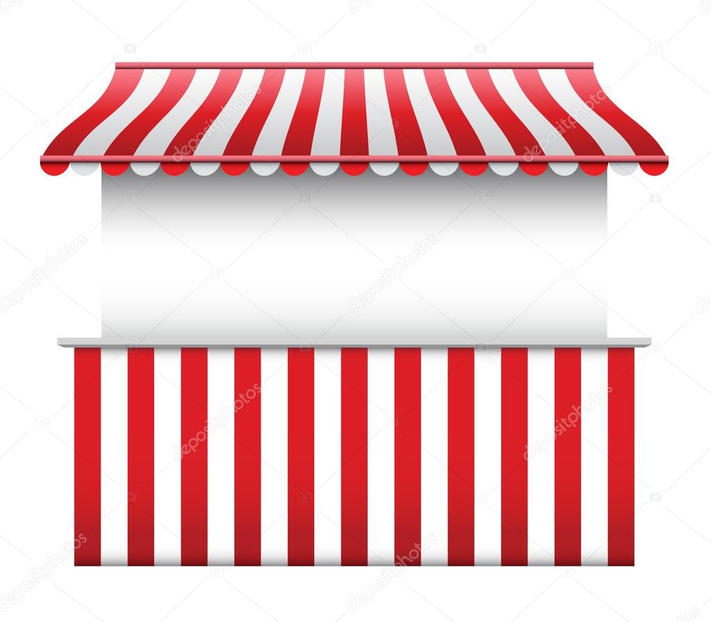 Store Exterior with striped Awning