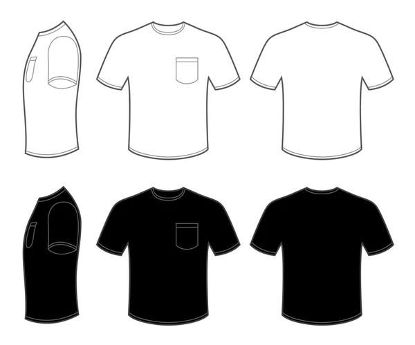 Man's T Shirt met Pocket — Stockvector
