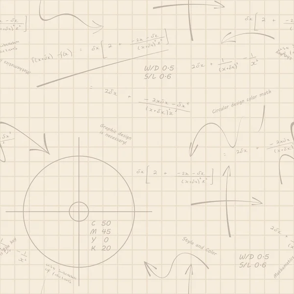 Muster mit mathematischen Formeln — Stockvektor