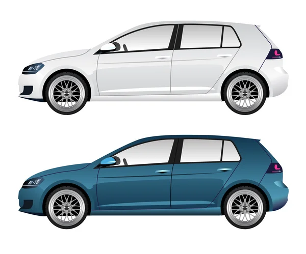 Λευκό και μπλε αυτοκίνητο — Διανυσματικό Αρχείο