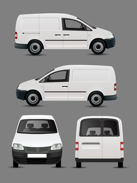 White Commercial Vehicle - Van — Stock Vector