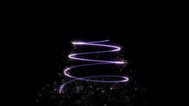 Parçacıklardan oluşan Dönen Noel Parçacıkları Ağacı