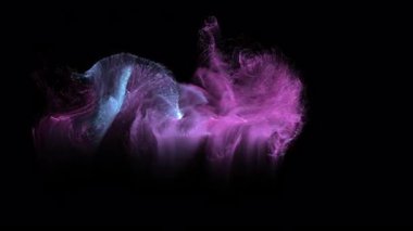 Akışkan parlak fiber duman parçacıkları patlama akışı - logo veya metin için geçiş ögesini göster veya göster