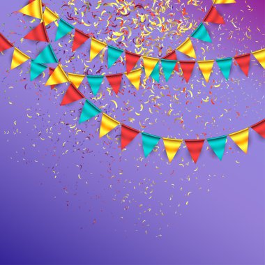 Konfeti ve çelenk kutlama arka plan