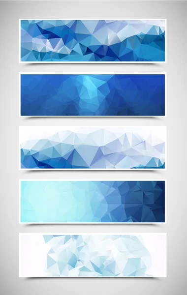 Set of polygonal banners — Stock Vector