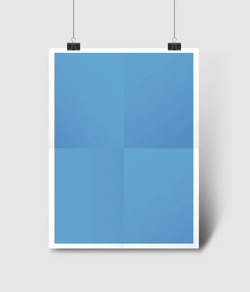 Blauwe Poster Mockup — Stockvector