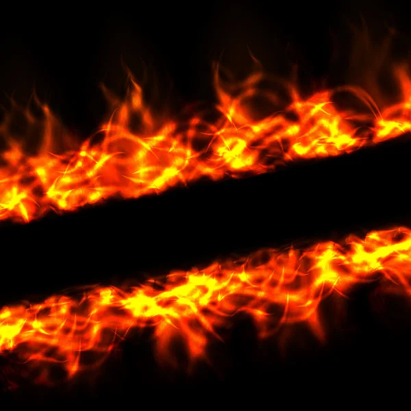 Eld på svart bakgrund — Stock vektor