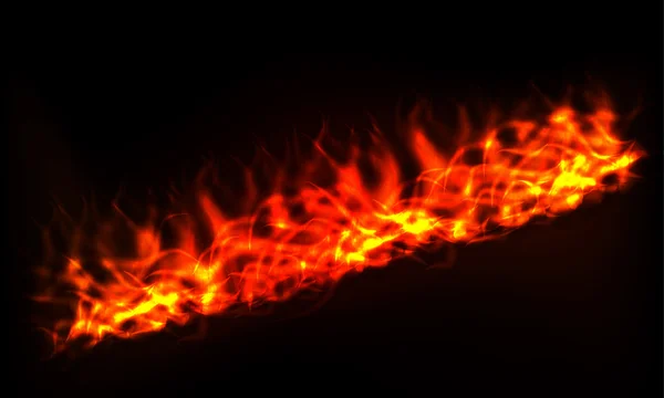 Fire on Black Background — Stock Vector