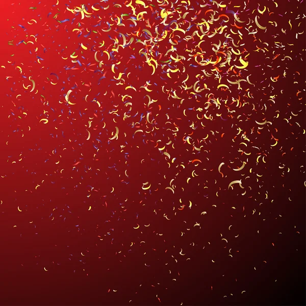 Confetti sobre fondo rojo — Vector de stock