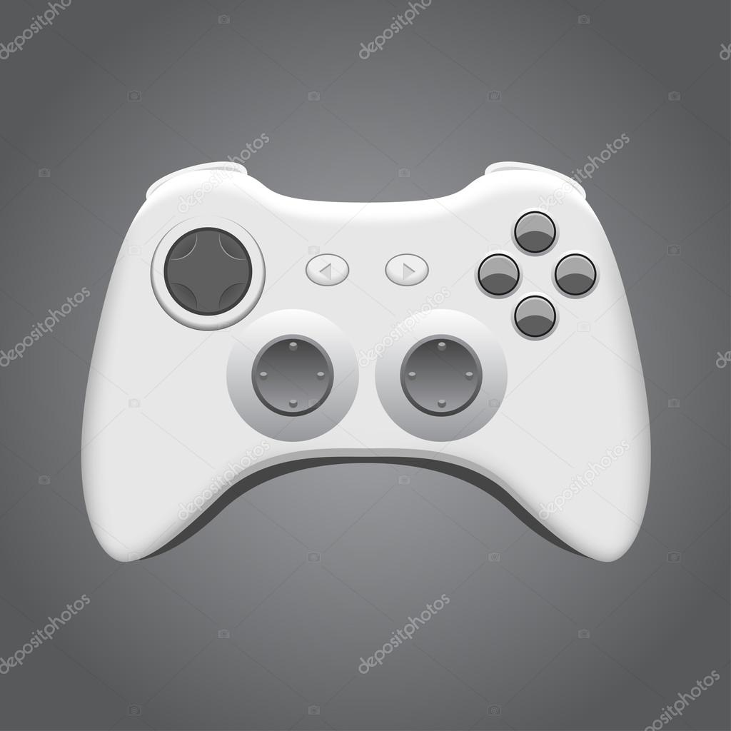 Gamepad over Gray Background