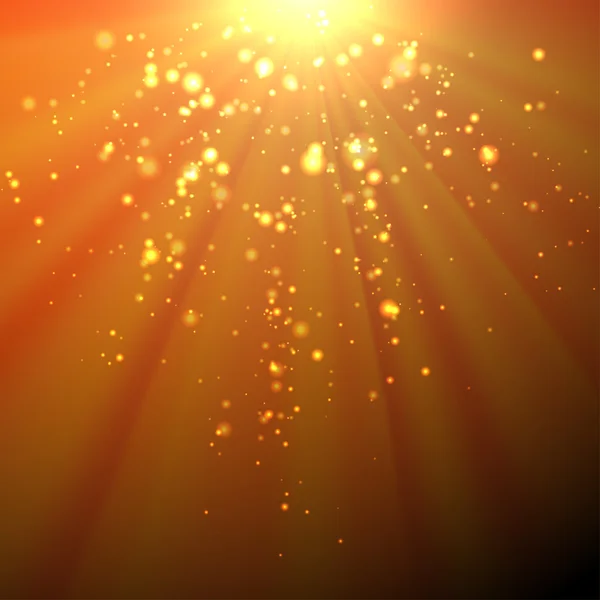 Rayos de luz con efecto Bokeh — Vector de stock