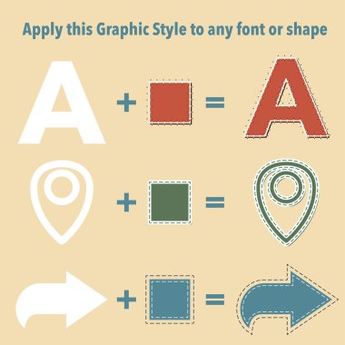 Yazı tipleri ve şekiller için dikişli grafik stilleri