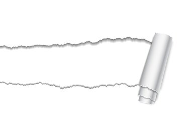 Yırtık veya yırtık beyaz kağıt