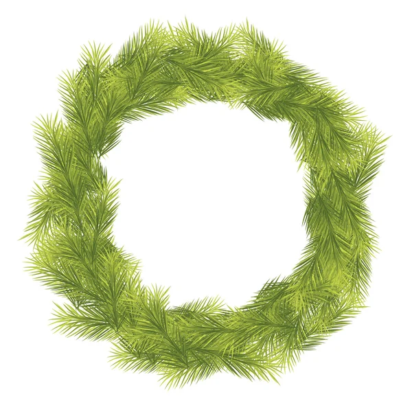 Fir Tree Christmas Wreath — Stock Vector