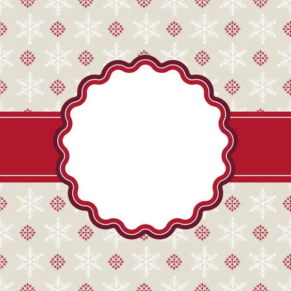 Christmas Background With Snowlake Pattern and Empty Label — Stock Vector