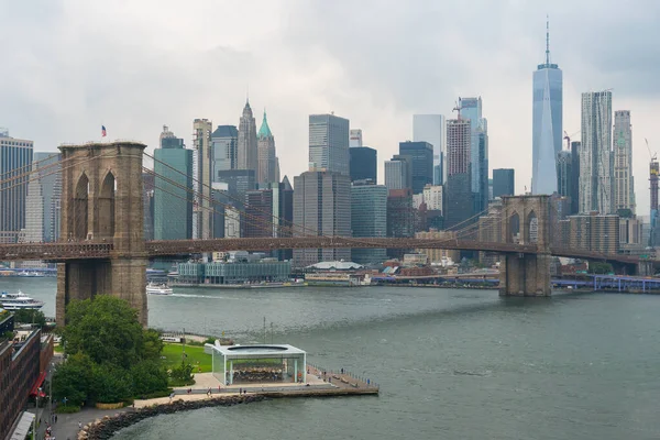 New York City Usa August 2019 View Famous Brooklyn Bridge — Stock Photo, Image