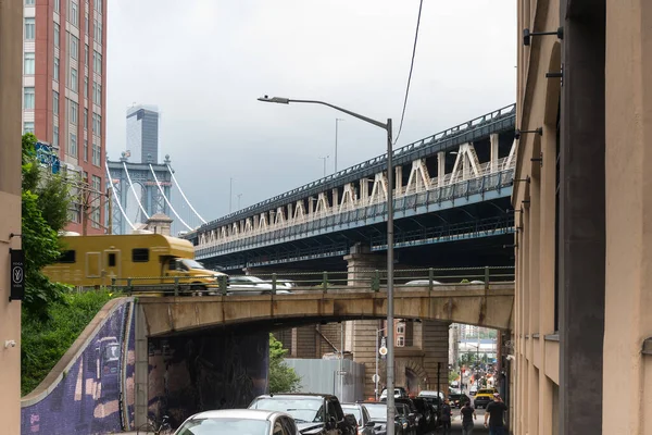 New York City Usa Augustus 2019 Uitzicht Beroemde Manhattan Bridge — Stockfoto