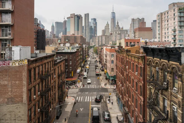 New York City Usa Augustus 2019 Wandelen Tussen Wolkenkrabbers Van — Stockfoto