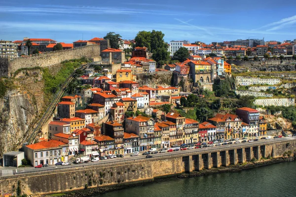 Vista da colina do Guindais no Porto — Fotografia de Stock