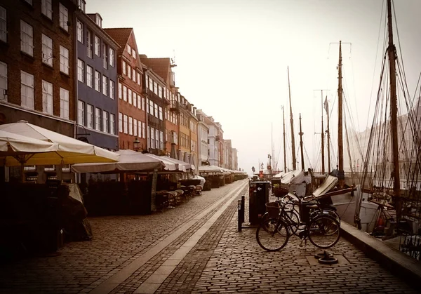 Nyhavn Manhã Copenhague Dinamarca — Fotografia de Stock